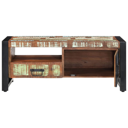 Mesa De Centro De Madera Maciza Reciclada 100x50x41 Cm_2
