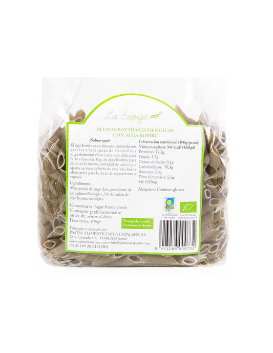 Plumas Rayadas Bio Con Alga Kombu 500g - La Espiga_0