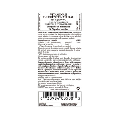 Vitamina E 200UI 134mg 250 cápsulas