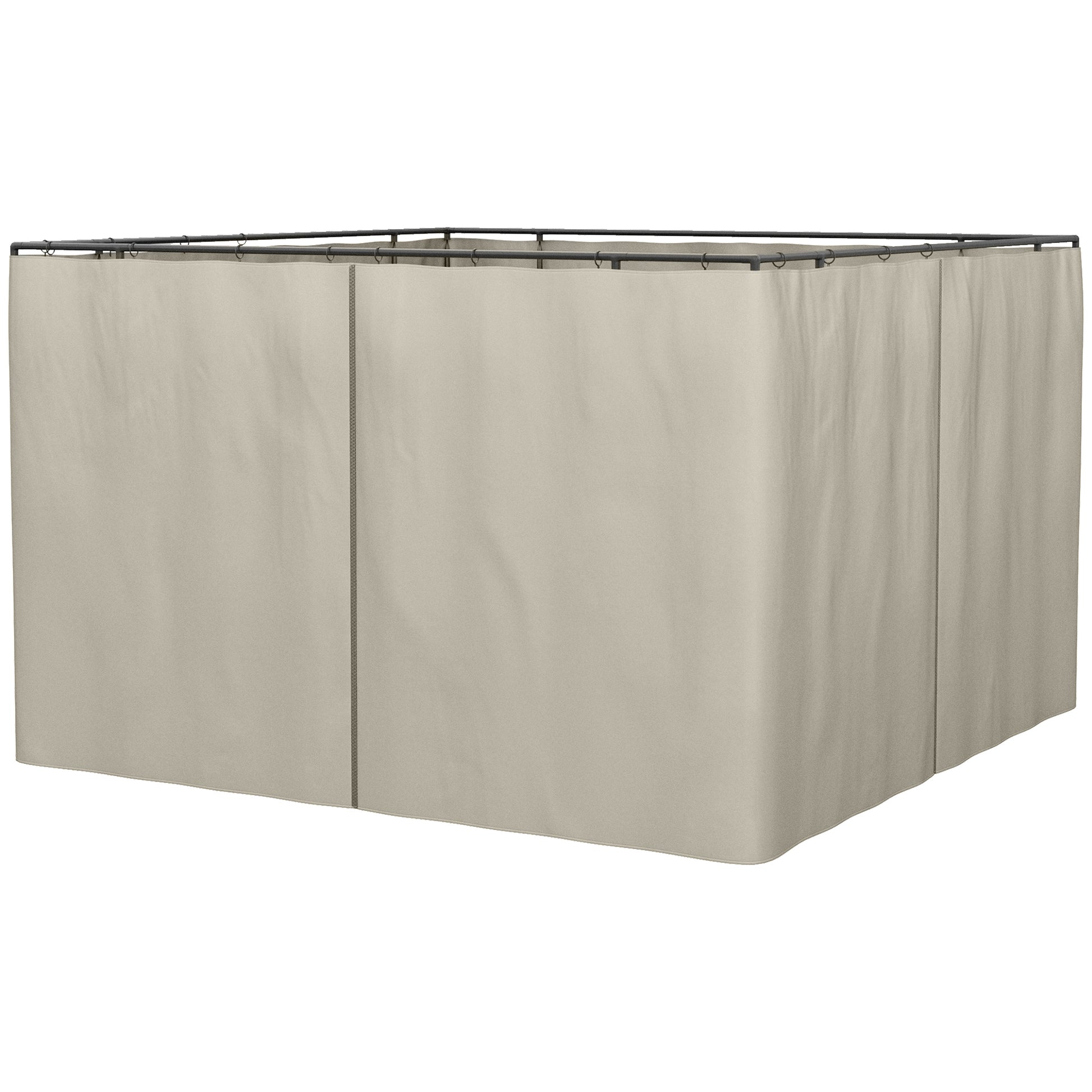 Outsunny 4 Paredes Laterales Para Cenador 302x205 Cm Con 40 Ganchos Y Anillos_0