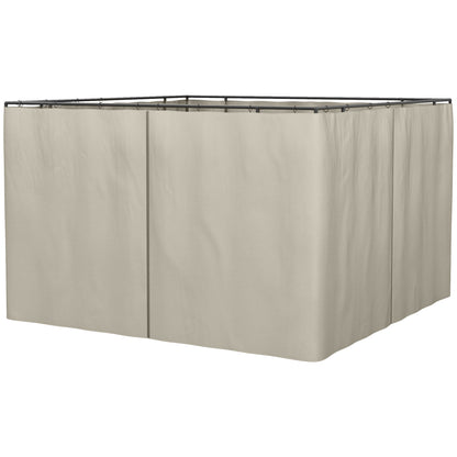 Outsunny 4 Paredes Laterales Para Cenador 302x205 Cm Con 40 Ganchos Y Anillos_0