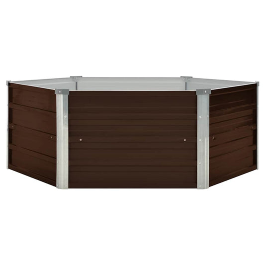 Mesa De Cultivo De Acero Galvanizado Marrón 129x129x45 Cm_0