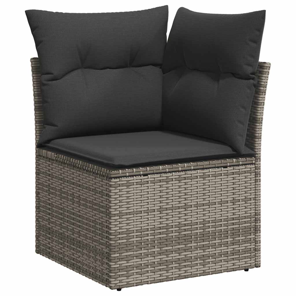Set De Muebles De Jardín 6 Pzas Y Cojines Ratán Sintético Gris / Vetonek_0