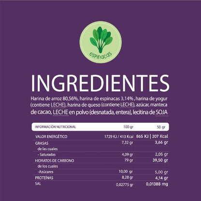Snack orgânico para bebé +12 meses: Stars Rice and Spinach