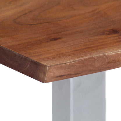 Mesa De Centro Borde Natural Madera Maciza Acacia 60x60x40 Cm_4