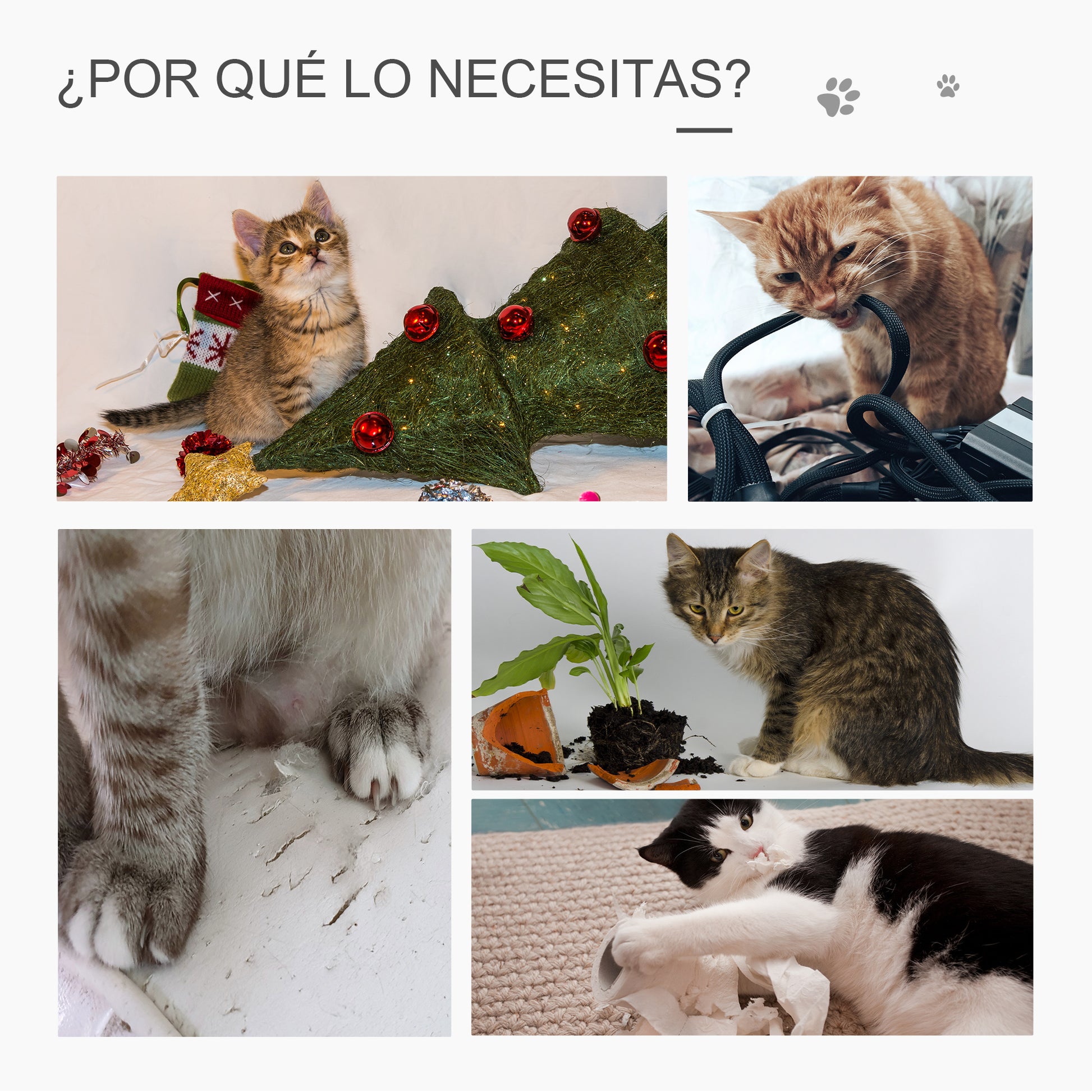 Pawhut Árbol Para Gatos Altura 74cm Con Caseta Madera Poste Bola Colgante Caja_5