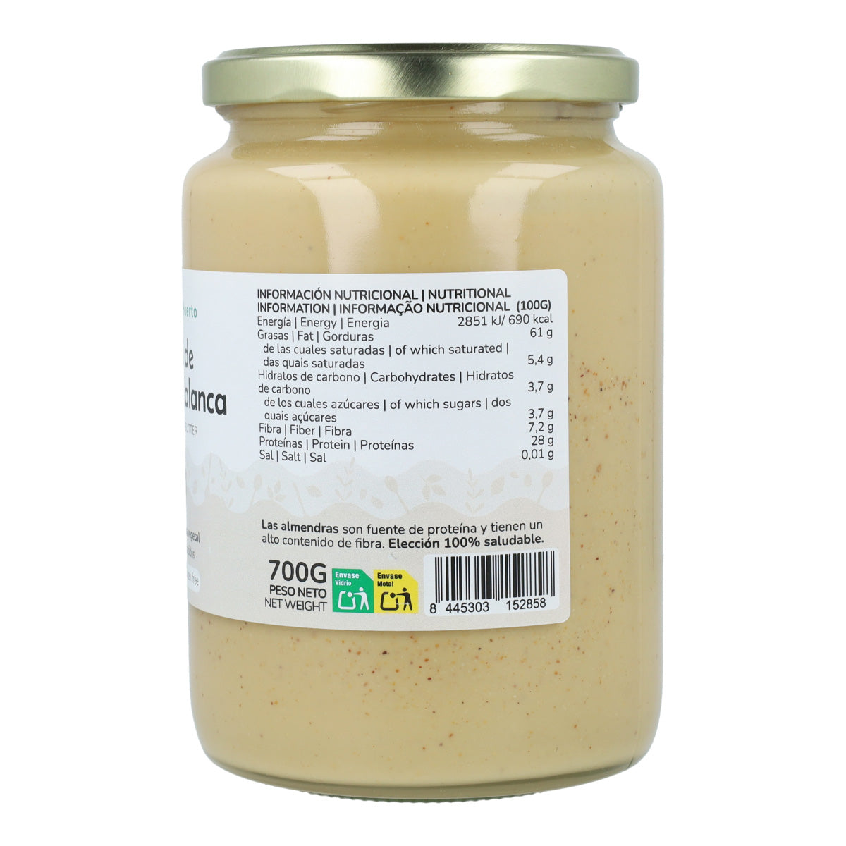 Creme de Amêndoa Branca Biológico Planeta Huerto 700g