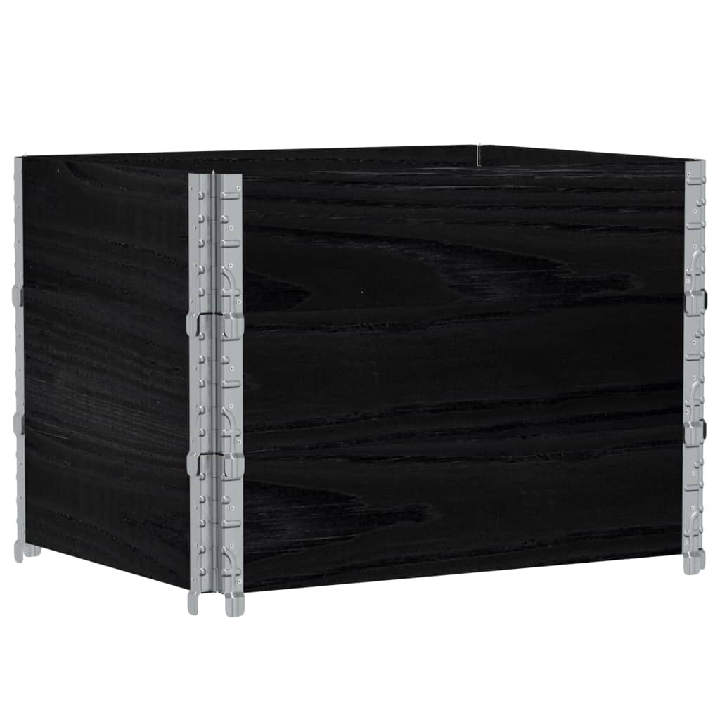Jardinera De Madera Maciza De Pino Negro 80x60 Cm_4