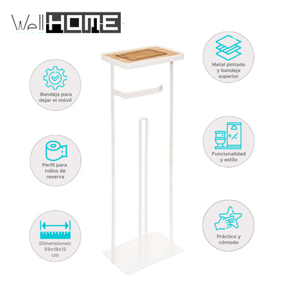 Wellhome - Soporte Para Papel Higiénico, Con Reserva Y Sporte Para Teléfono_1