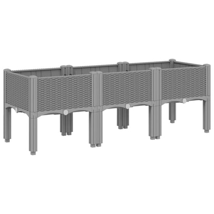 Jardinera Con Patas Pp Gris Claro 120x40x42 Cm_0