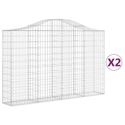 Cestas De Gaviones 2 Uds Forma De Arco Hierro 200x30x120/140cm_0