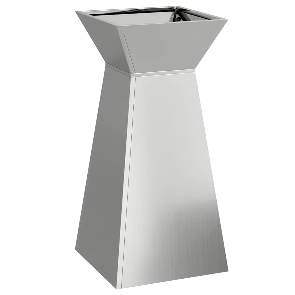 Maceta Pilar Plateado 35 X 35 X 73 Cm Acero Galvanizado_0