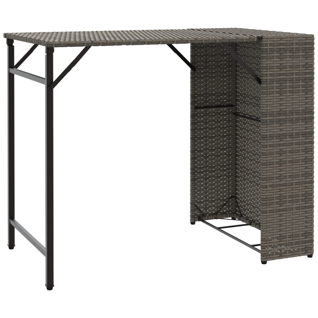 Juego De Comedor De Jardín Plegable 5 Piezas Ratán Pe Gris / Vetonek_3