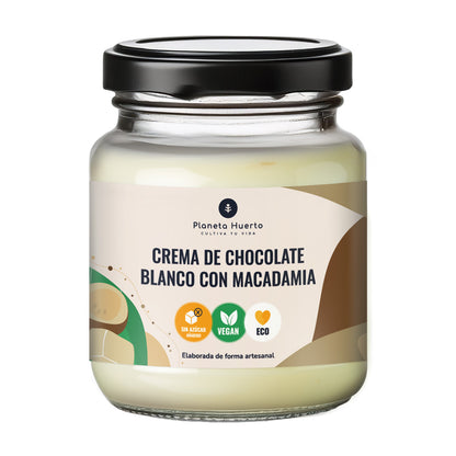 Creme de chocolate branco com macadâmia ECO Planeta Huerto 230 gr