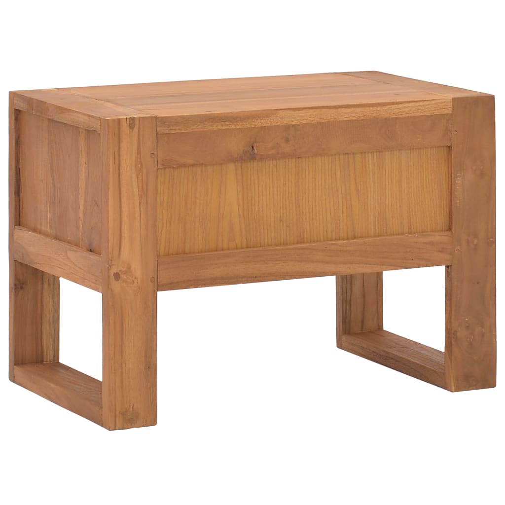 Mesita De Noche Madera Maciza De Teca 50x30x35 Cm_3