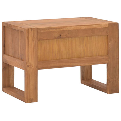 Mesita De Noche Madera Maciza De Teca 50x30x35 Cm_3