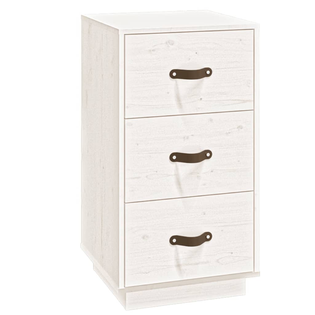 Mesitas De Noche 2 Uds Madera Maciza Pino Blanco 40x40x75 Cm_4