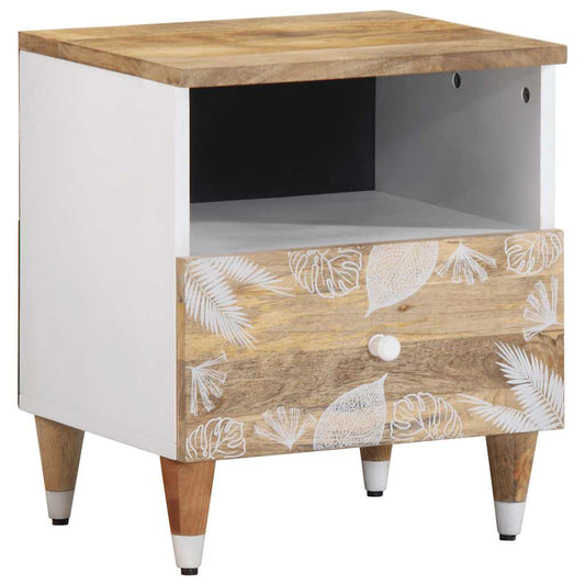 Mesitas De Noche 2 Uds Madera Maciza De Mango 40x33x46 Cm_0