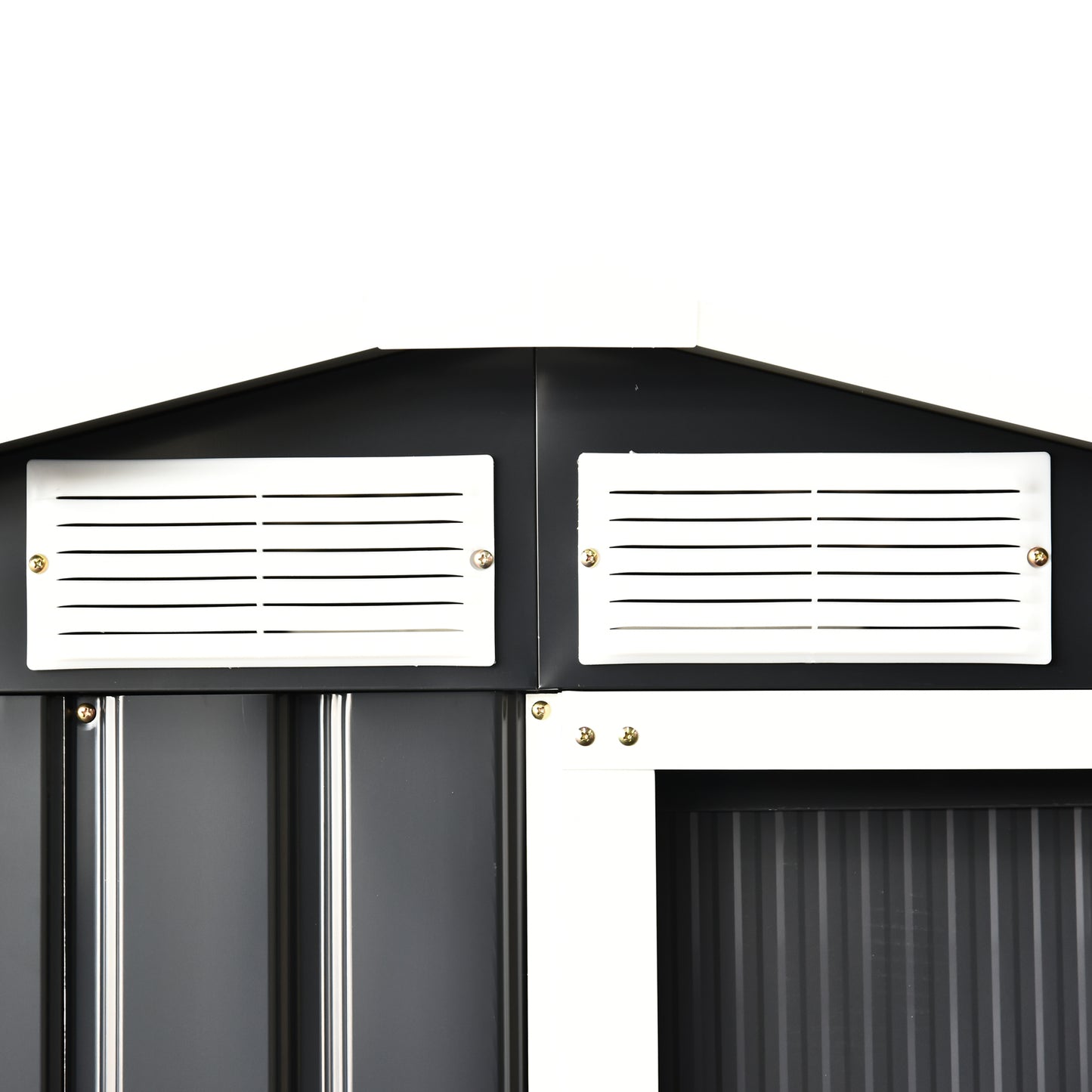 Outsunny Caseta De Jardín Metálica 150x130x186cm Con Techo Inclinado 4 Ventanas_3