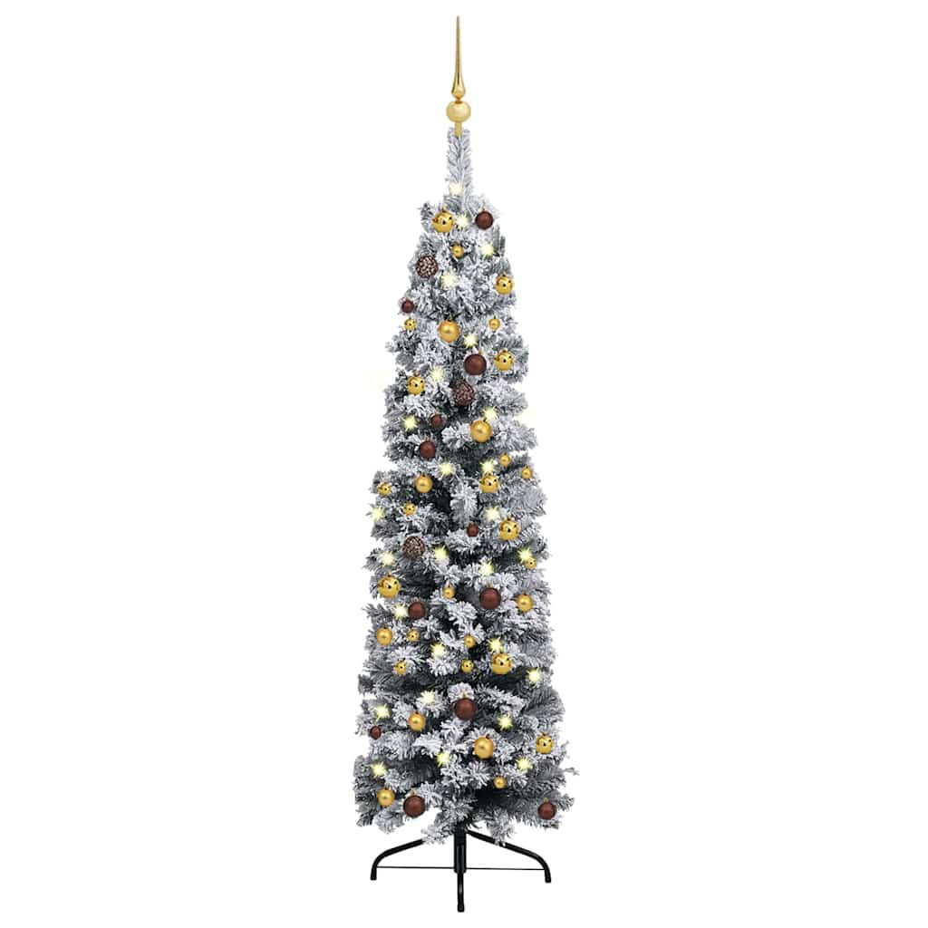 Vidaxl Árbol De Navidad Preiluminado Con Luces Y Bolas Verde 150 Cm_0