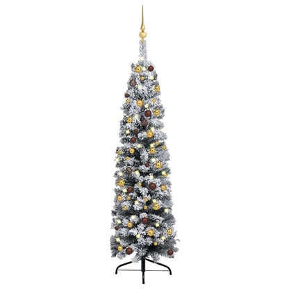 Vidaxl Árbol De Navidad Preiluminado Con Luces Y Bolas Verde 150 Cm_0
