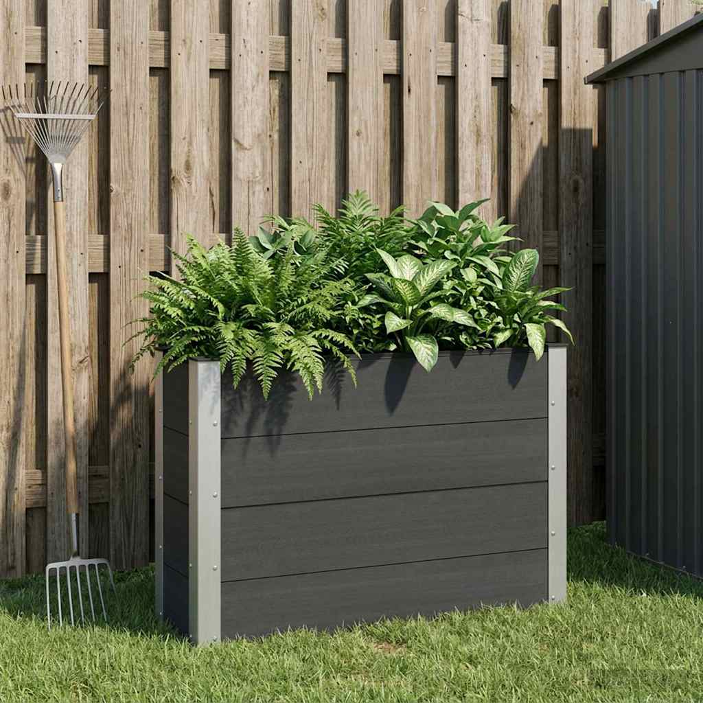 Arriate Elevado Negro 100 X 30 X 72 Cm Wpc Y Aluminio_1