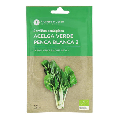 Sementes de acelga verde biológica Planeta Huerto