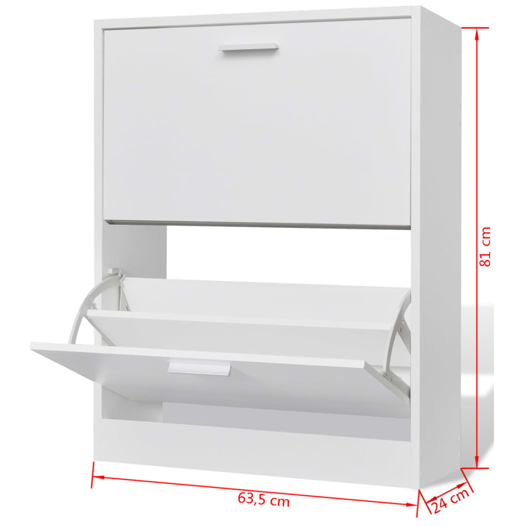 Mueble Zapatero Blanco Con 2 Compartimentos / Vetonek_5