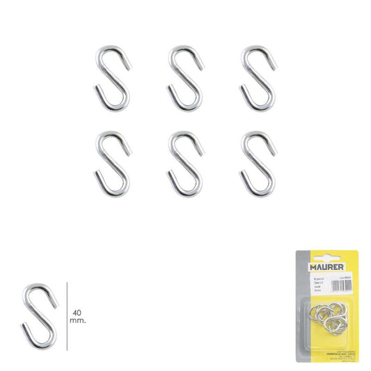 Gancho S 40 Mm. Zincado (blister 6 Piezas) Uso Domestico_0