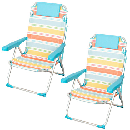 Aktive Pack 2 Sillas De Playa Plegables Aluminio 5 Posiciones C/bolsillo Santorini_0