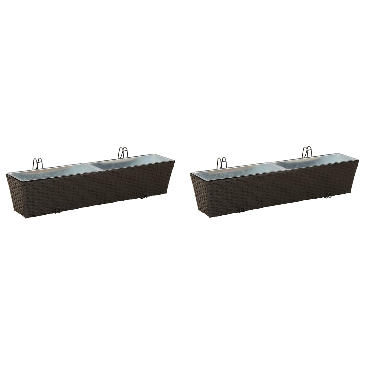 Barandilla 2 Uds. Negro 80 X 17 X 17 Cm Metal_0