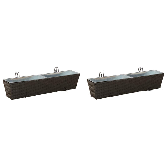 Barandilla 2 Uds. Negro 80 X 17 X 17 Cm Metal_0