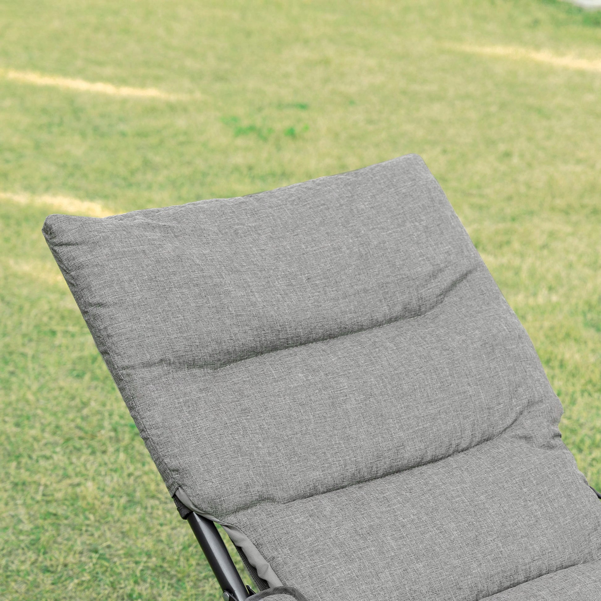 Outsunny 2 En 1 Silla Camping Plegable Cojín Acolchado Reposabrazos 66x94x79 Cm_3