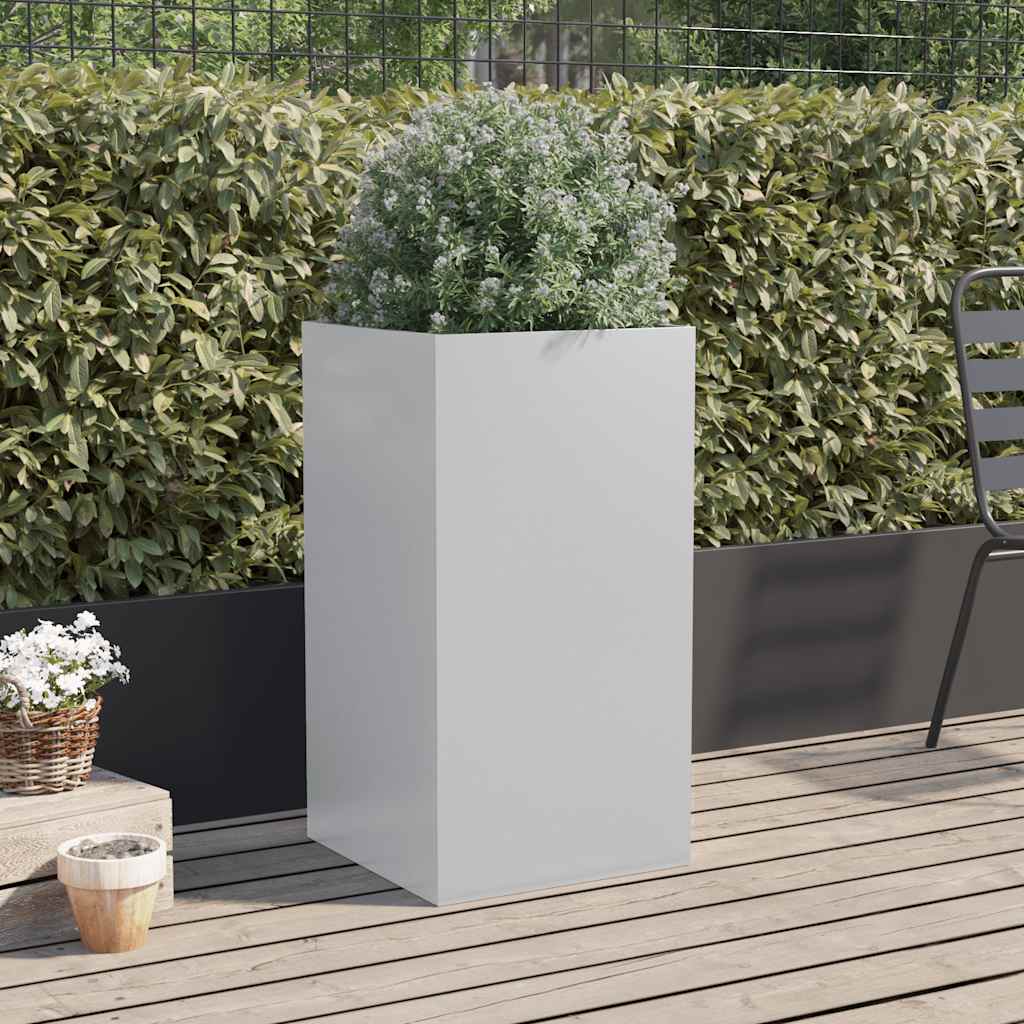 Jardinera De Acero Galvanizado Plateado 42x38x75 Cm_2