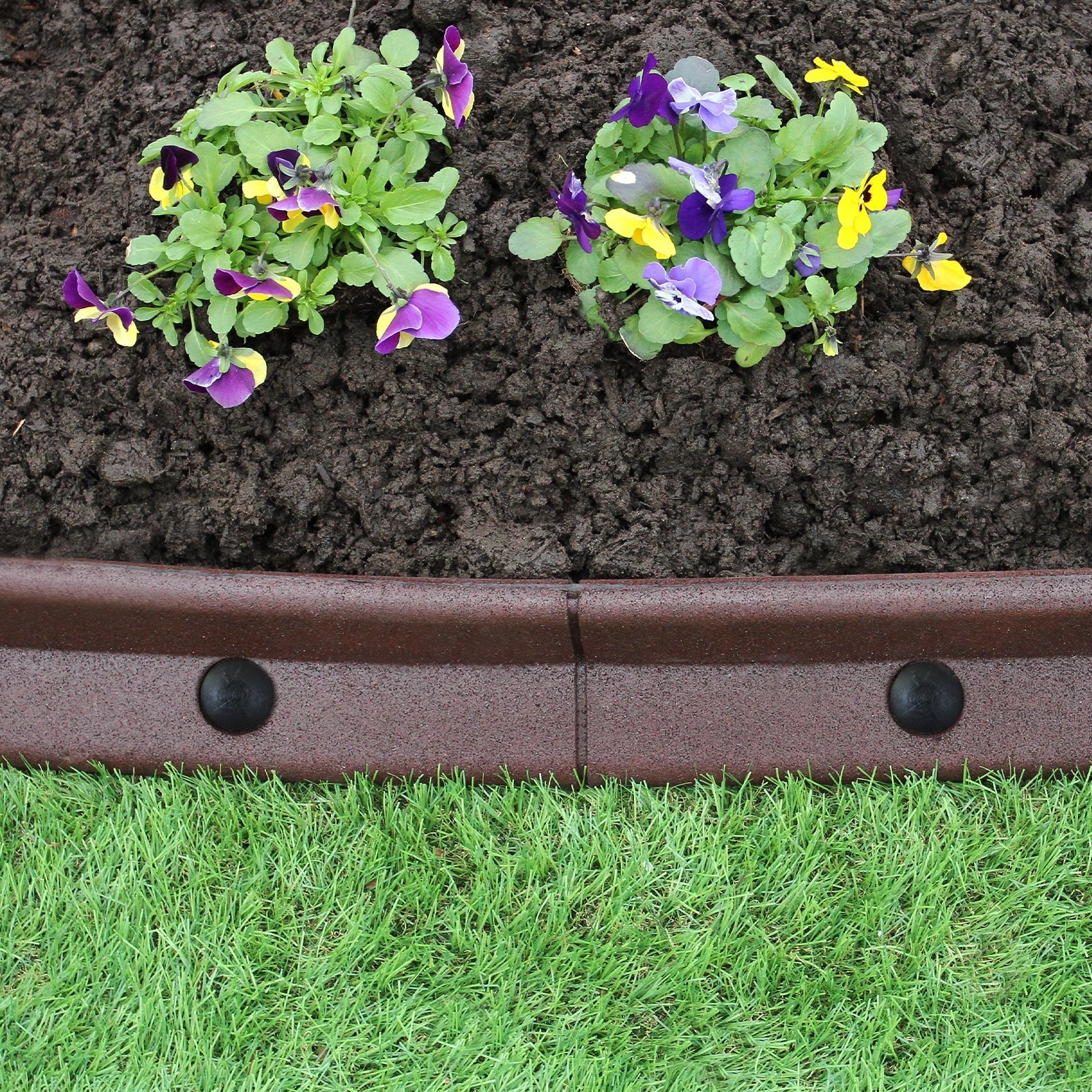 Bordes De Césped Marrón Flexibles Jardín Bordes De Césped Paquete De 6 X 1.2m_4