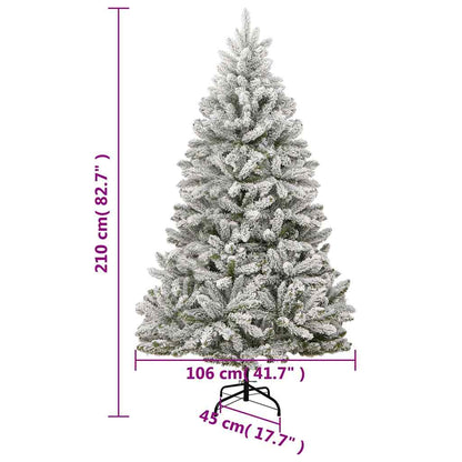 Vidaxl Árbol De Navidad Artificial Con Bisagras 300 Led Y Bolas 210 Cm_2