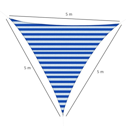Outsunny Toldo Vela De Sombra Triangular 5x5x5m Hdpe Transpirable Protección Uv_2