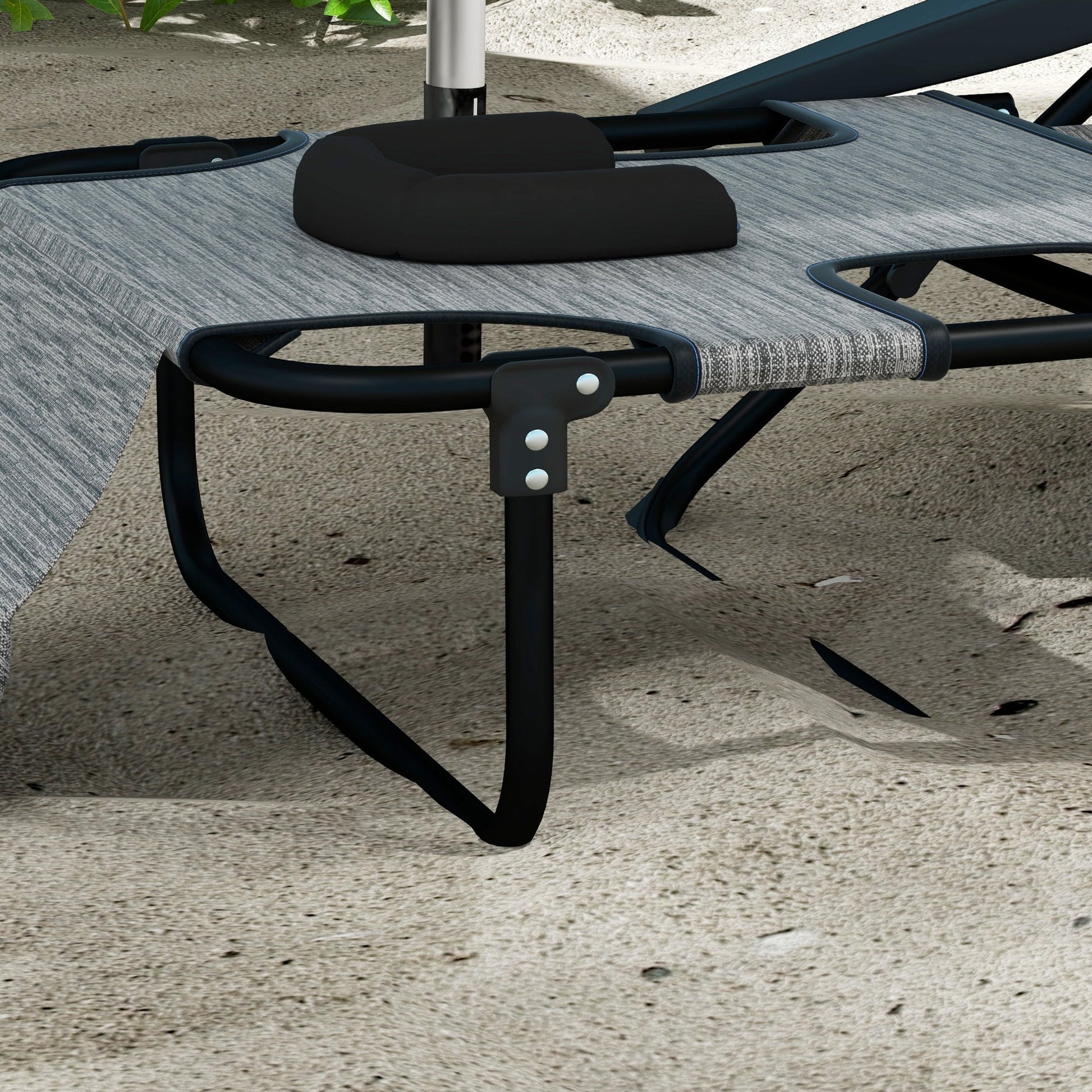 Outsunny 2 Tumbonas Plegables Con Respaldo Ajustable 194x72x31 Cm Gris_3
