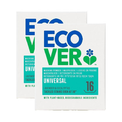 Embalagem de 2 Detergentes em Pó Universal 1,2 kg Ecover