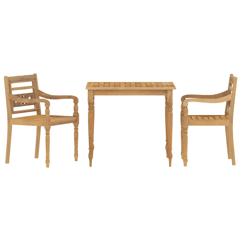Vidaxl Juego De Comedor Para Jardín 3 Pzas Madera Maciza De Teca_0