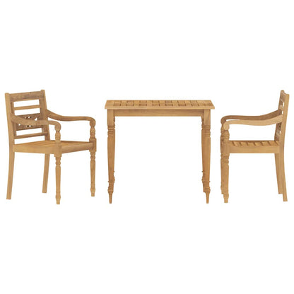 Vidaxl Juego De Comedor Para Jardín 3 Pzas Madera Maciza De Teca_0