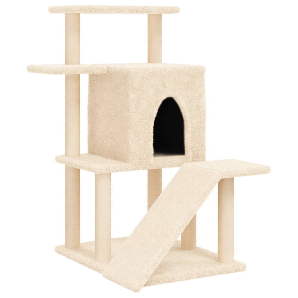 Vidaxl Rascador Para Gatos Con Postes De Sisal Color Crema 97 Cm_0