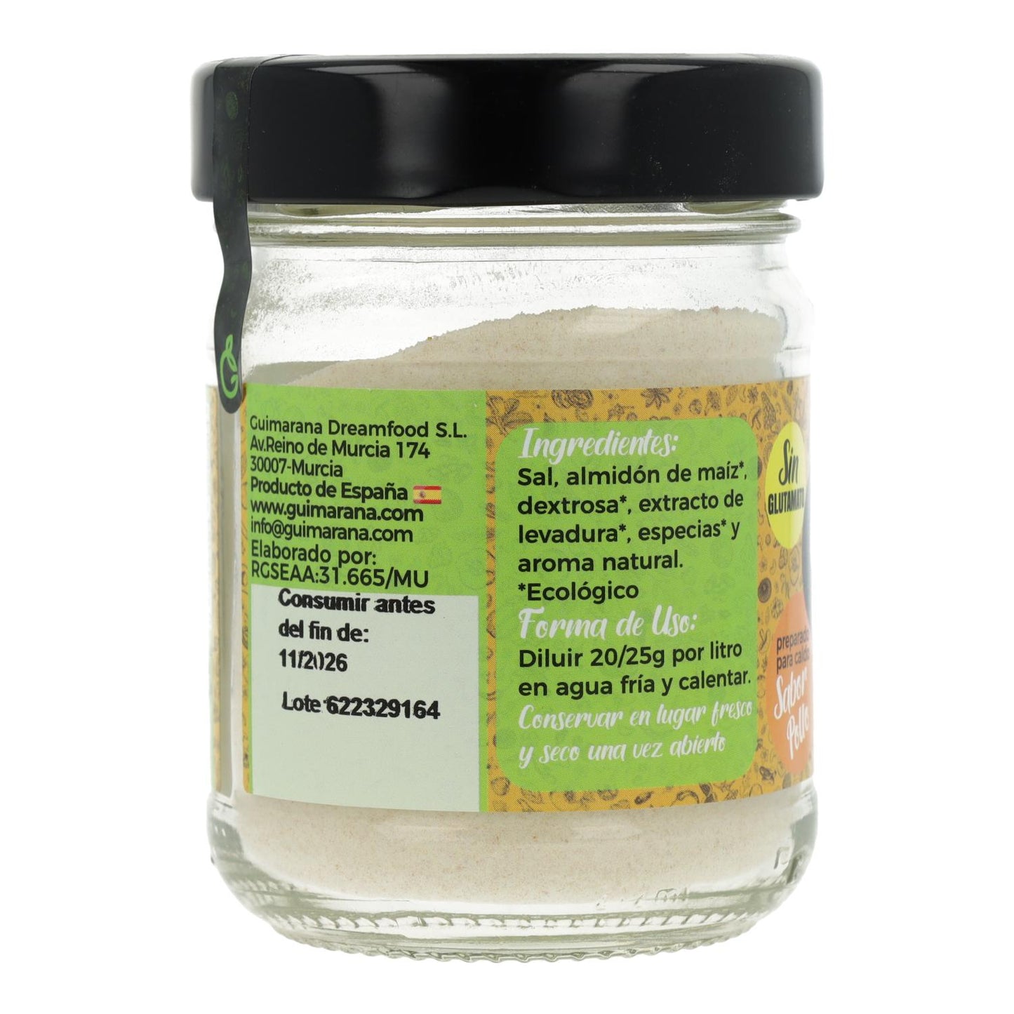 Caldo vegan com sabor a frango ECO Guimarana 125 g