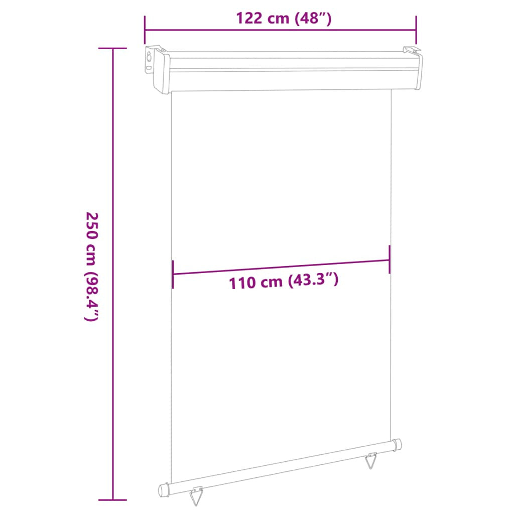 Vidaxl Toldo Lateral De Balcón Color Crema 122x250 Cm_2