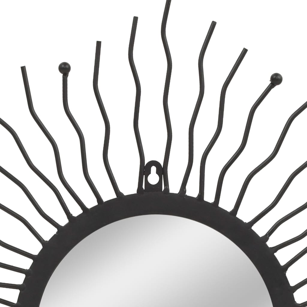 Vidaxl Espejo De Pared De Jardín Con Forma De Sol 60 Cm Negro_3
