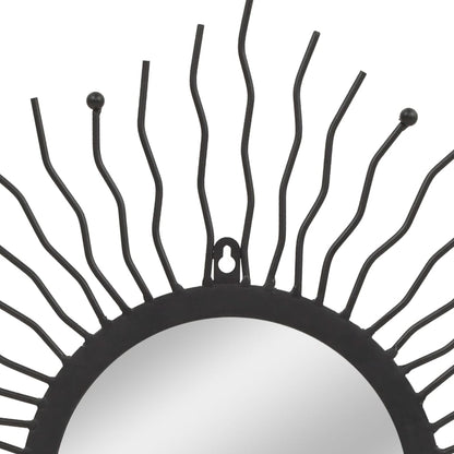 Vidaxl Espejo De Pared De Jardín Con Forma De Sol 60 Cm Negro_3