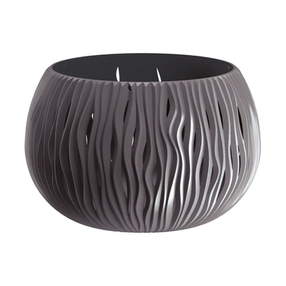 Prosperplast Bowl Sandy De Plástico Con Depósito En Color Antracita, 16,1 (alto) X 23,8 (ancho) X 23,8 (profundo) Cms