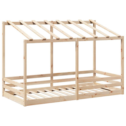 Cama Infantil Con Techo Madera Maciza Pino 100x200 Cm_2