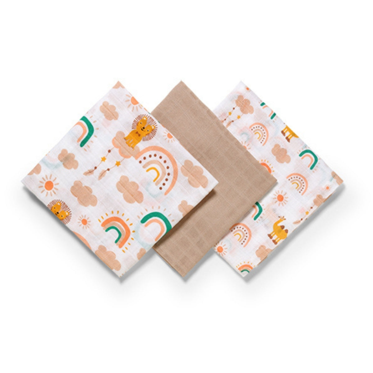 Babyono Pack 3 Muselinas Natural Algodón 70x70 Cm | Suavidad Imprescindible Para Cada Día_4