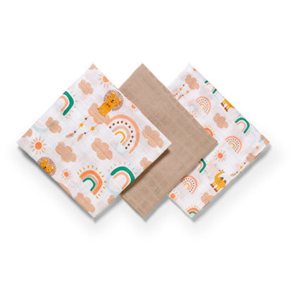 Babyono Pack 3 Muselinas Natural Algodón 70x70 Cm | Suavidad Imprescindible Para Cada Día_4